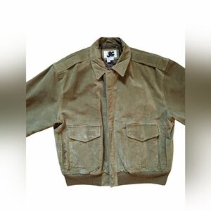 Vintage Green Leather Bomber